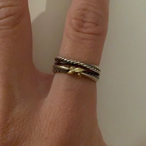 Davis Yurman Two Tone X Crossover Ring